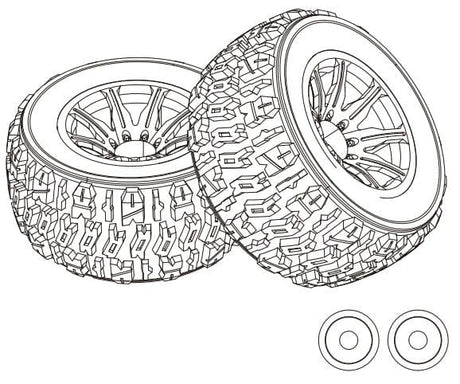 MJX 1/14 Tire Set (2pcs) [14300E1] - Hobbytech Toys