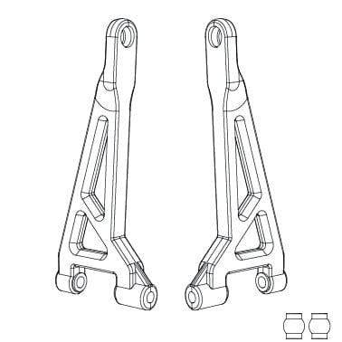 MJX 16240 Rear Upper Suspension Arms (2pcs) - Hobbytech Toys