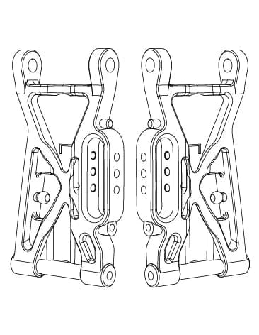 MJX Front Lower Suspension Arms (2pcs) [10220] - Hobbytech Toys