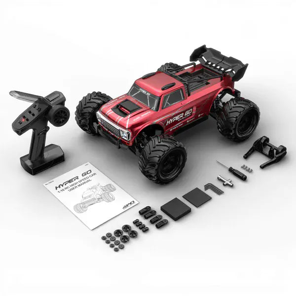 MJX Hyper Go 1/10 Brushless 4wd Monster Truck - Red (3S Battery + Charger Included)