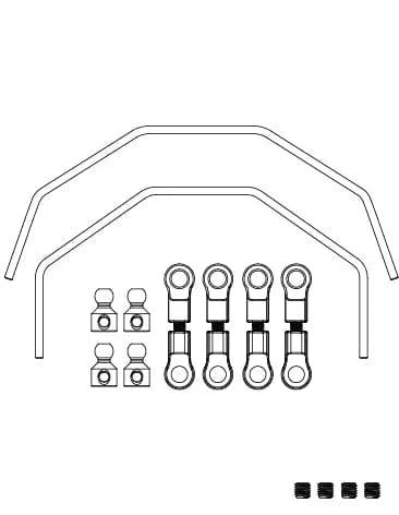 MJX Hyper Go 1/10 V2 Front & Rear Anti Roll Bars [10121B]