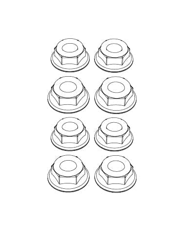 MJX M4 Wheel Lock Nut (8pcs) [M40] - Hobbytech Toys