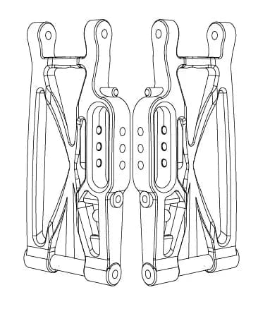 MJX Rear Lower Suspension Arms (2pcs) [10250] - Hobbytech Toys