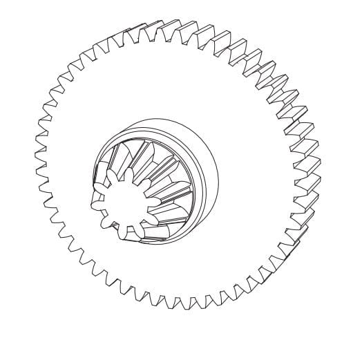 MJX Spur Gear Assembly (Machined Metal) [16401Y] - Hobbytech Toys