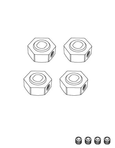 MJX Wheel Hex Adapters (4pcs) [10440]