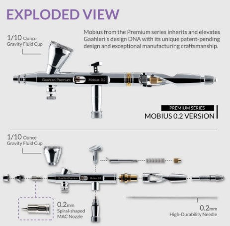 Gaahleri Premium Series GHPM-Mobius 0.2mm Airbrush [40850]