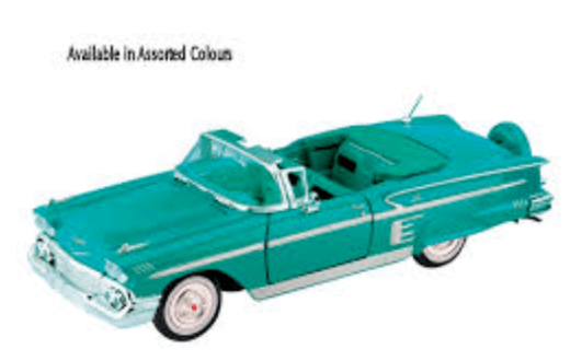 Motor Max 1/18 1958 Chevrolet Impala - Assorted Colours