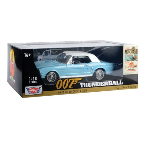 Motor Max 1/18 1964 1/2 Ford Mustang Hard Top James Bond Movie Car - Hobbytech Toys