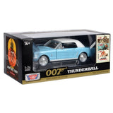 Motor Max 1/24 1964 1/2 Ford Mustang Hard Top Thunderball James Bond Movie Car - Hobbytech Toys