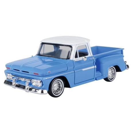 Motor Max 1/24 1966 GMC C1000 Fenderside Get Low Series Blue / White - Hobbytech Toys