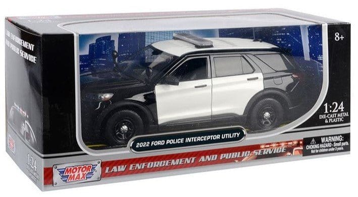 Motor Max 1/24 2022 Ford Police Interceptor Utility Diecast Model - Hobbytech Toys