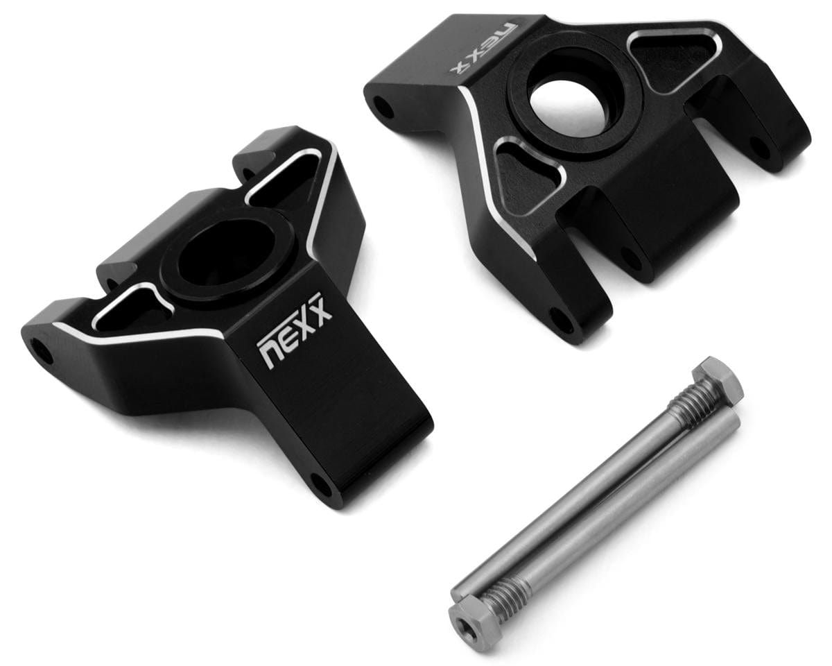 NEXX Racing Aluminum Rear Hub Carriers for Traxxas Mini Maxx (Black) (2)**