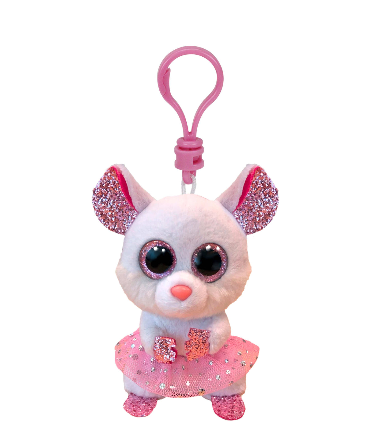 NINA-White Balerina Mouse Clip Beanie Clips