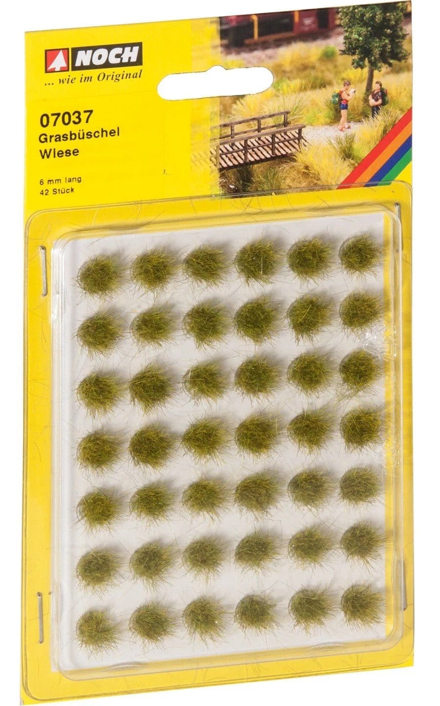 Noch 07037 Grass Tufts Mini Set Meadow 42 pieces 6mm - Hobbytech Toys