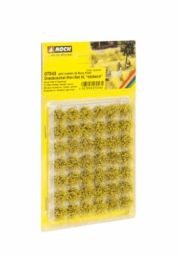 Noch Grass Tufts Mini Set - XL Blooming Yellow 42pcs 9mm [07043] - Hobbytech Toys