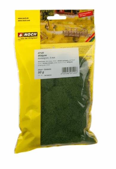 Noch Wild Grass - Dark Green 9mm 50g [07120] - Hobbytech Toys