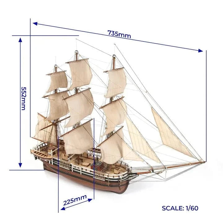 OcCre 1/60 Whaler Essex Wooden Model Ship Kit - Hobbytech Toys