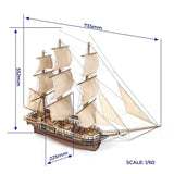 OcCre 1/60 Whaler Essex Wooden Model Ship Kit - Hobbytech Toys