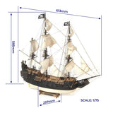 OcCre 1/75 The Black Swan Wooden Model Pirate Ship Kit