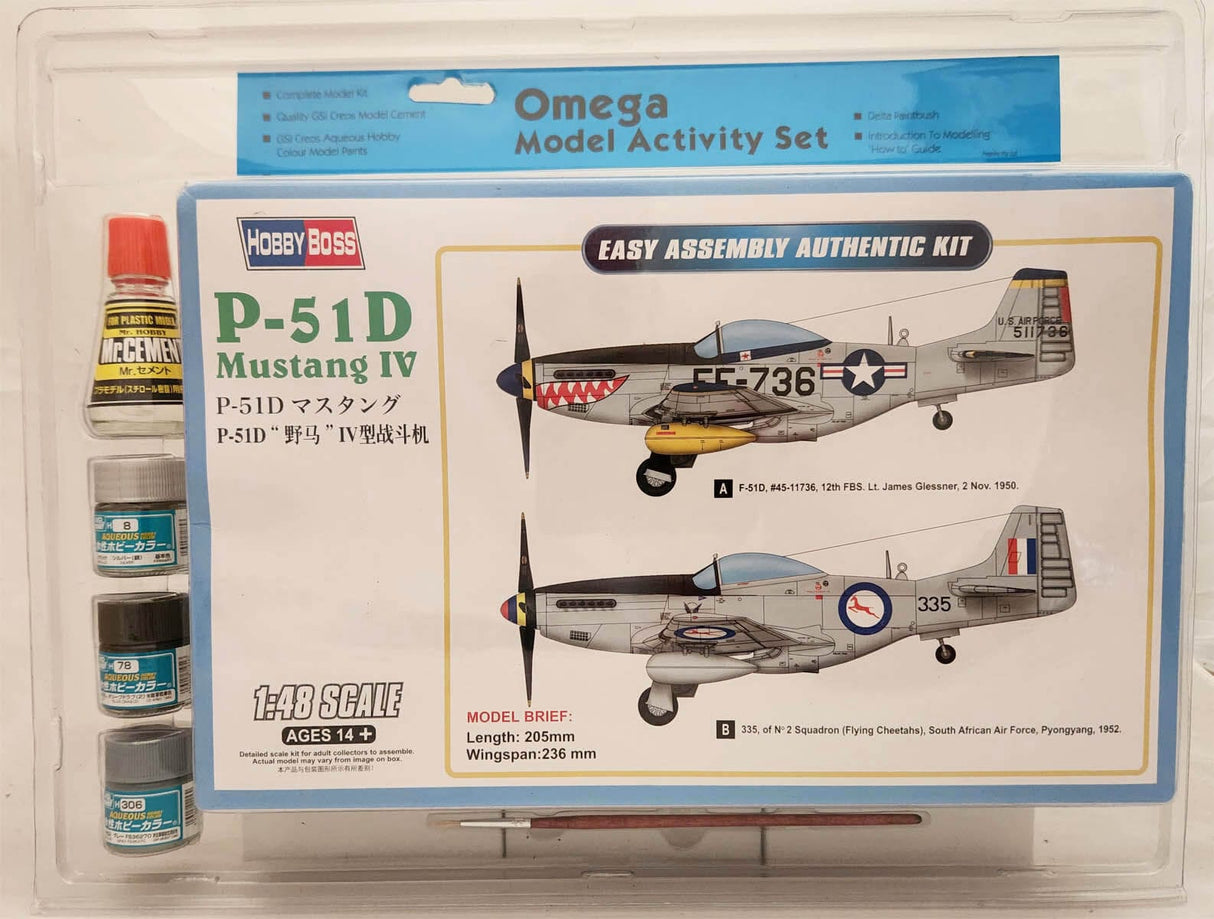 Omega 1/48 P-51D IV Mustang Plastic Model Starter Set**