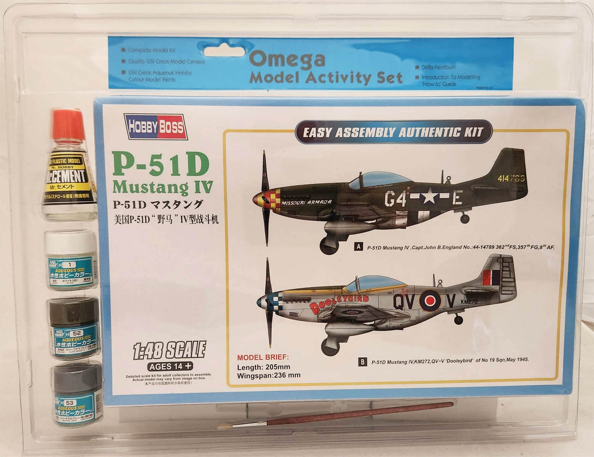 Omega 1/48 P-51D Mustang Plastic Model Starter Set**