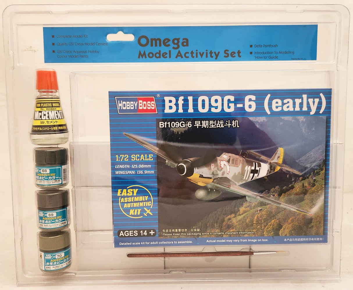 Omega 1/72 Messer Bf109 Plastic Model Starter Set**