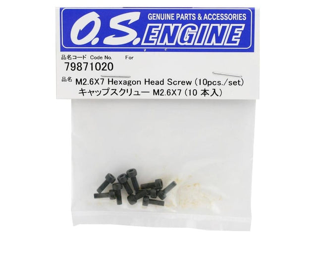 OS Engines Cap Screw Set M2.6x7, Tessmann B21. R2103, GF40, GF30 V1, GF30 II