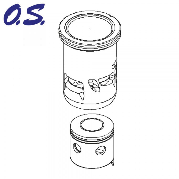 OS Engines R2103 European Cylinder and Piston Assembly