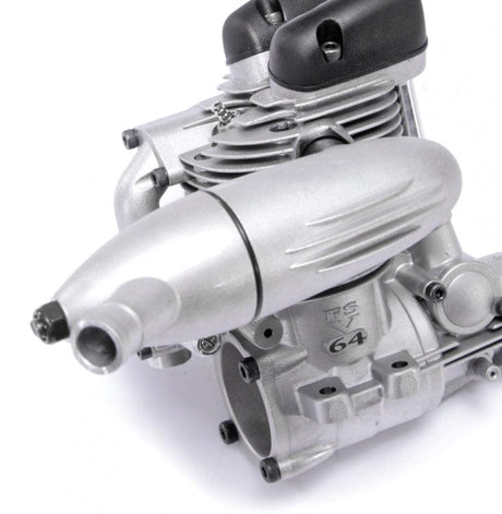 OS Engines F-4051 silencer body shown installed on FS-64V - OSM40625110