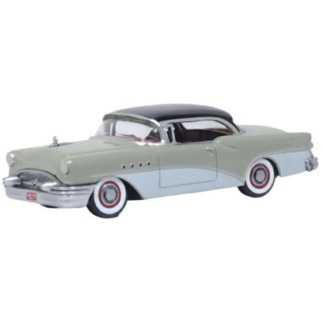 Oxford 1/87 Buick Century 1955 Carlsbad Black/Windsor Grey/Dover White (HO Scale) - Hobbytech Toys