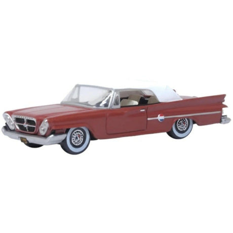 Oxford 1/87 Chrysler 300 Convertible 1961 Cinnamon/White At (HO Scale) - Hobbytech Toys