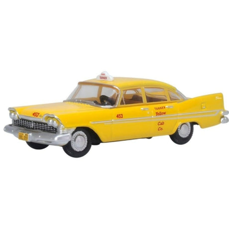 Oxford 1/87 Tanner Yellow Cab Co. S California Plymouth Belvedere Sedan 1959 (HO Scale) - Hobbytech Toys