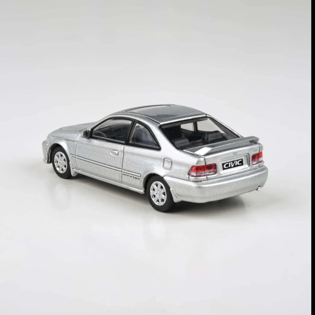 Para64 1/64 1999 Honda Civic EM1 Vogue Silver Metallic w/wing Diecast Model Car