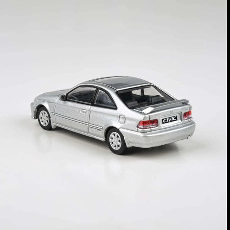 Para64 1/64 1999 Honda Civic EM1 Vogue Silver Metallic w/wing Diecast Model Car