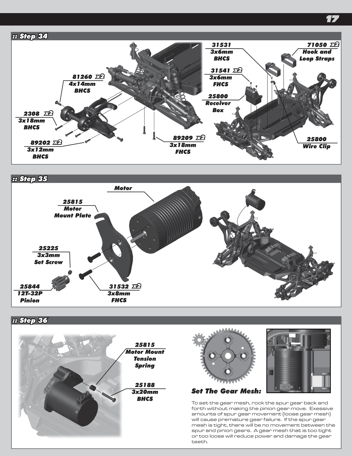 Associated MT10 Wheelie Bar & Motor Assembly