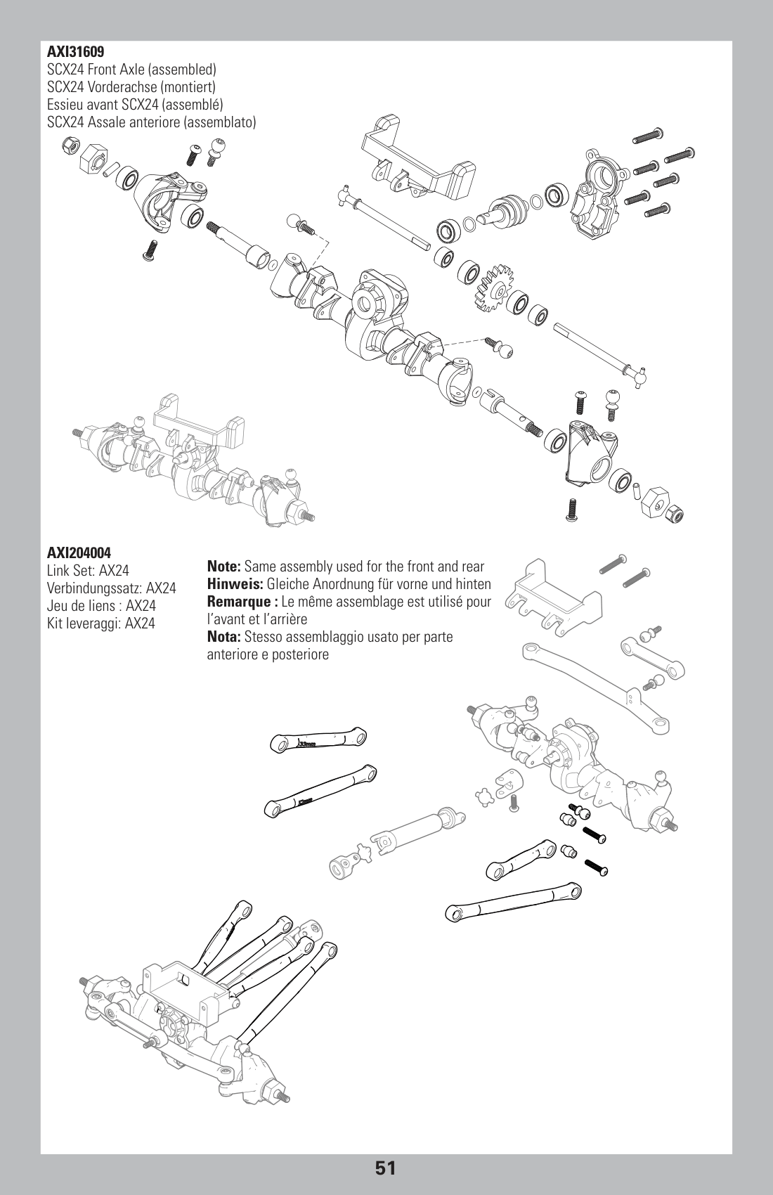 Axial AX24 Front & Rear Assembly