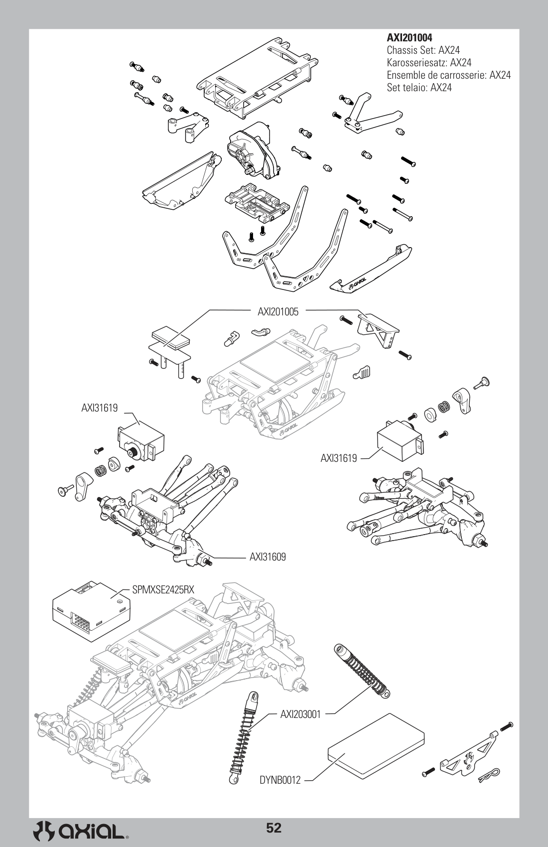 Axial AX24 Chassis & Internals Assembly