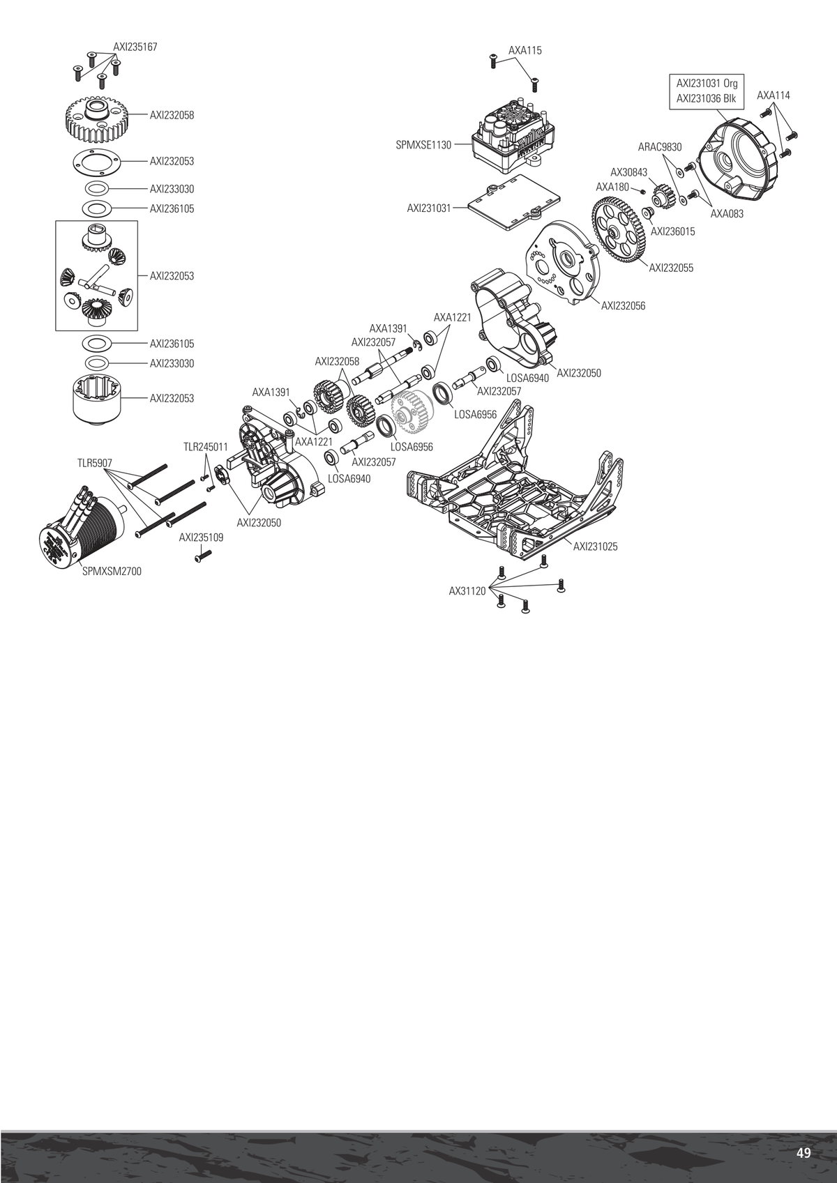 Axial RBX10 Ryft Transmission Assembly
