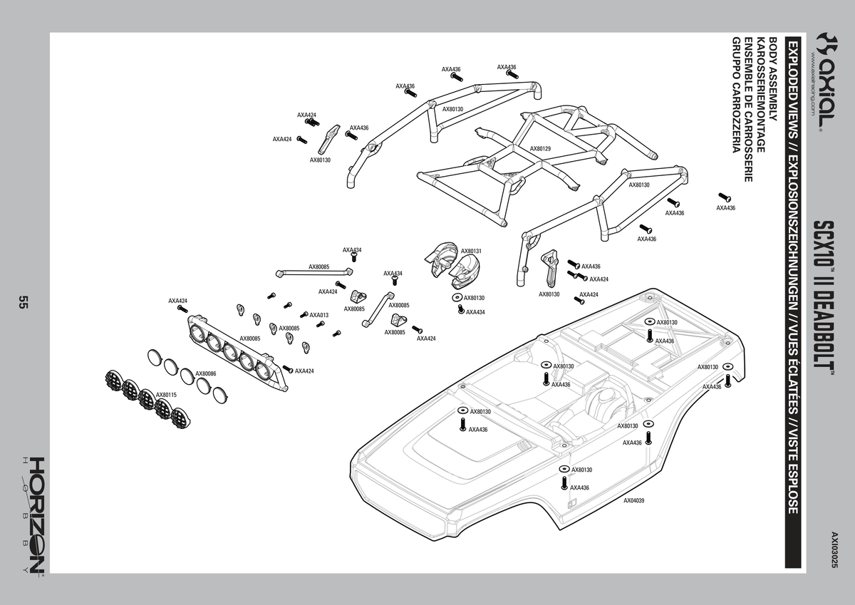 Axial SCX10 II Deadbolt Body Assembly
