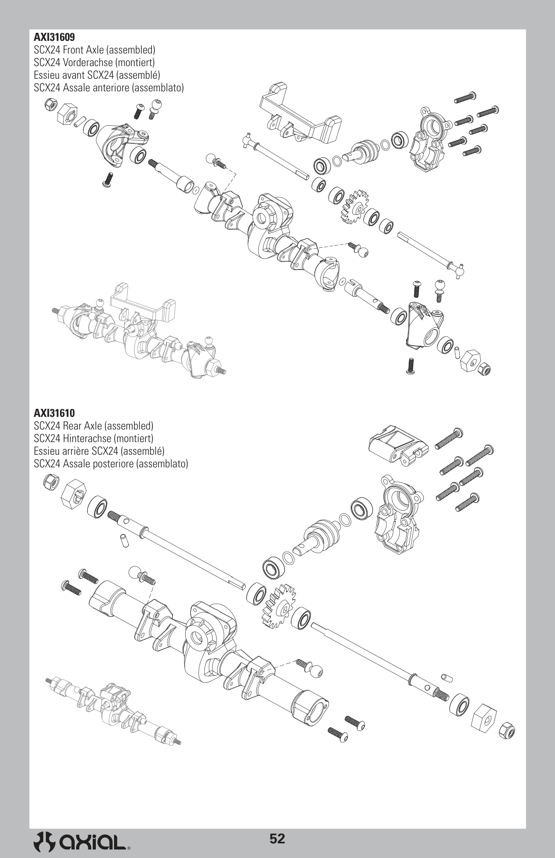 Axial SCX24 Front & Rear Assembly