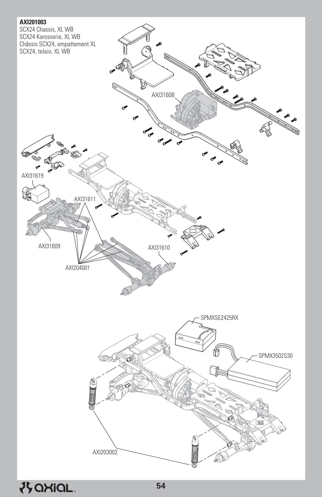 Axial SCX24 Chassis & Internals Assembly