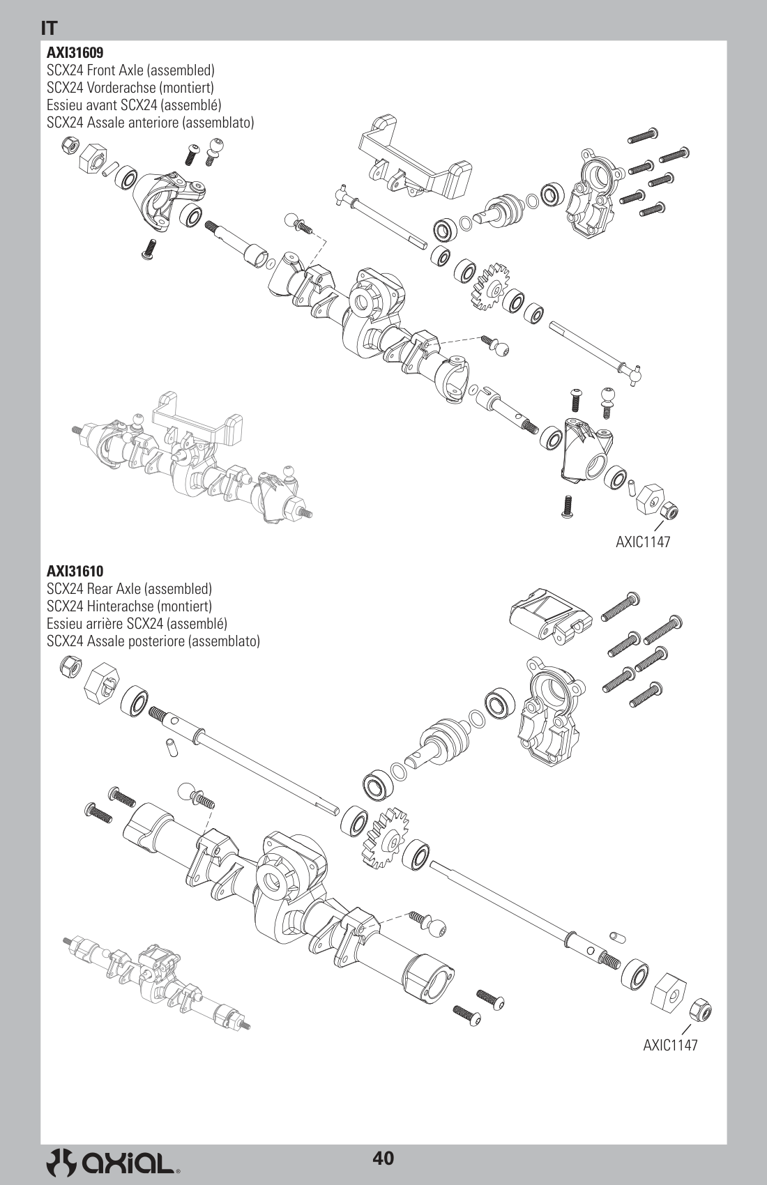 Axial SCX24 Base Camp Front & Rear Assembly