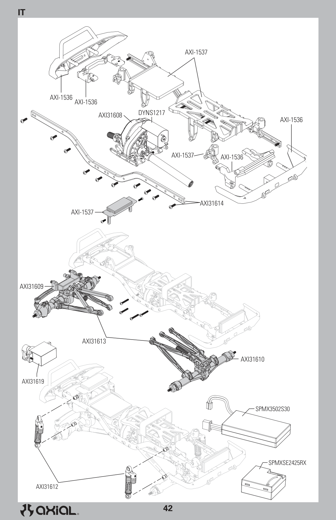 Axial SCX24 Base Camp Chassis & Internals Assembly
