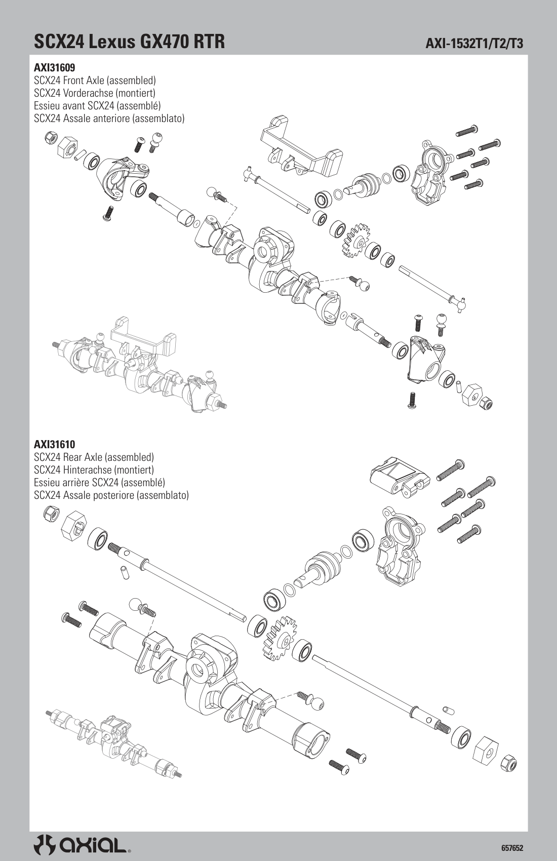 Axial SCX24 Lexus GX470 Front & Rear Assembly