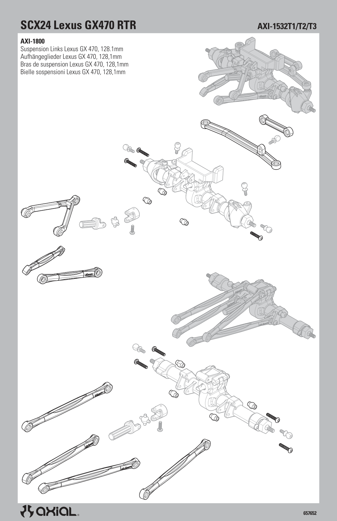 Axial SCX24 Lexus GX470 Suspension Links Assembly