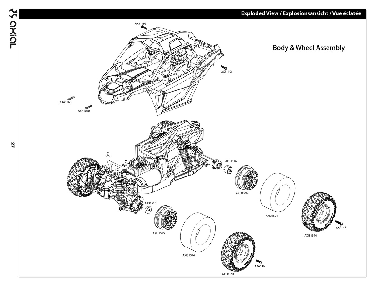 Axial Yeti Jr Wheel Assembly