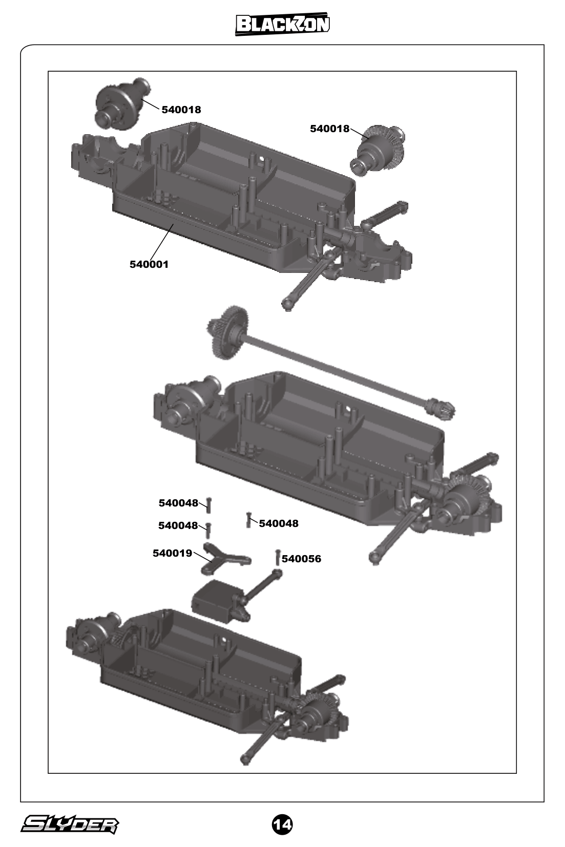 Blackzon Slyder MT & ST Chassis & Diffs