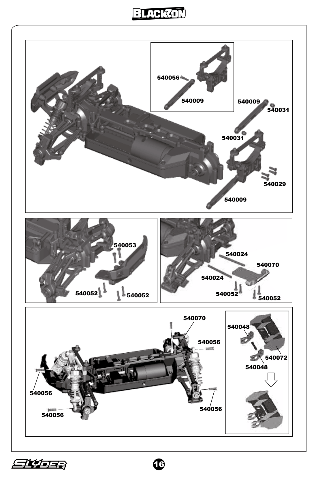 Blackzon Slyder MT & ST Chassis & Front & Rear