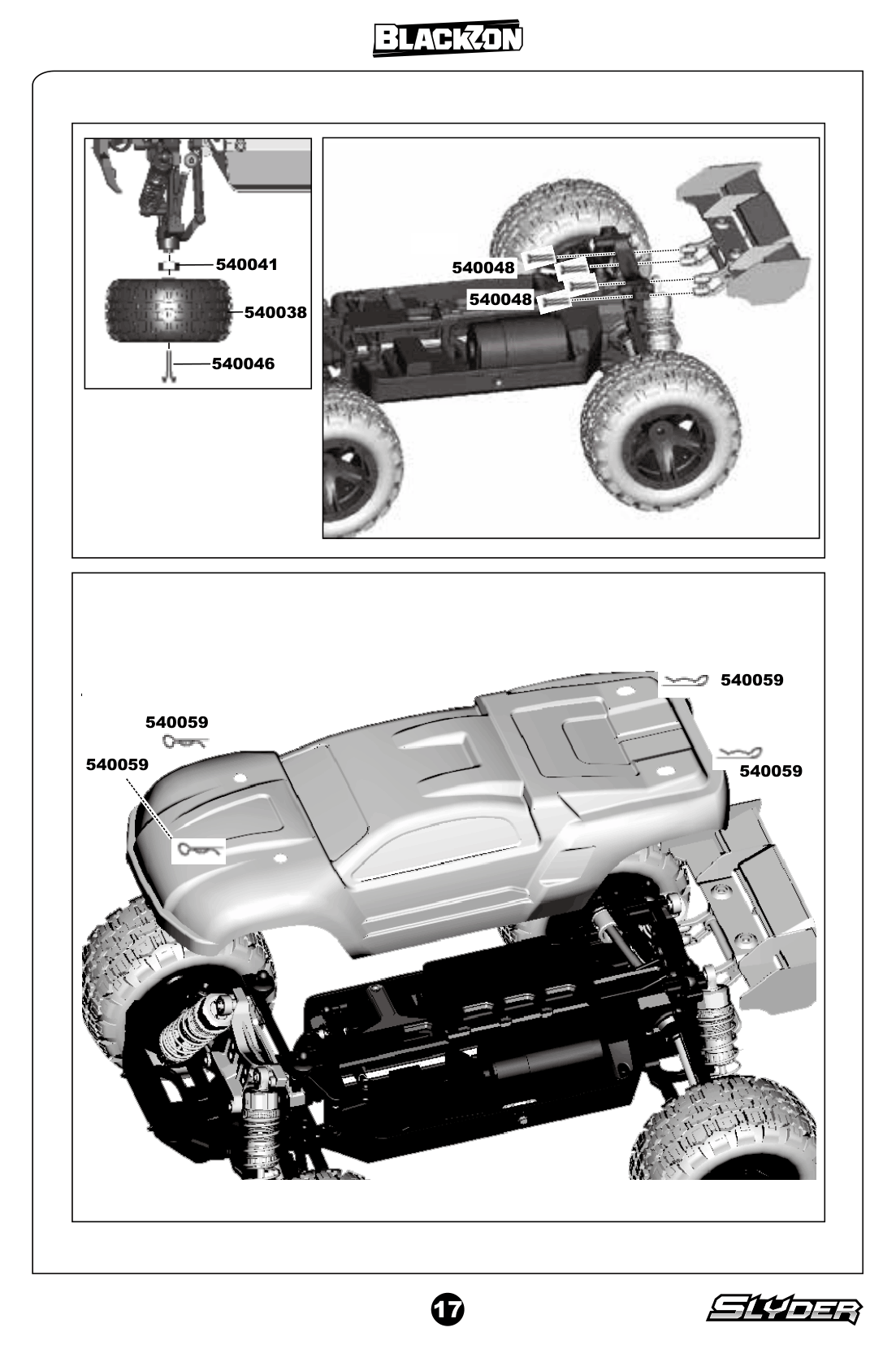 Blackzon Slyder MT & ST Wheels & Wing & Body