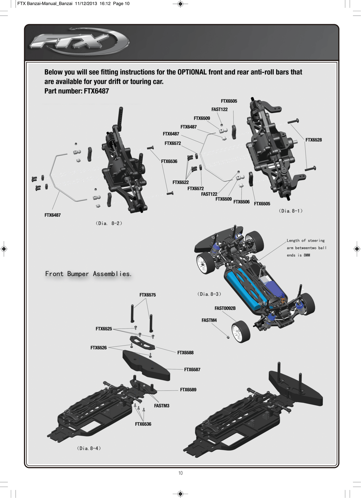 FTX Banzai Front & Rear Bumpers & Swaybar